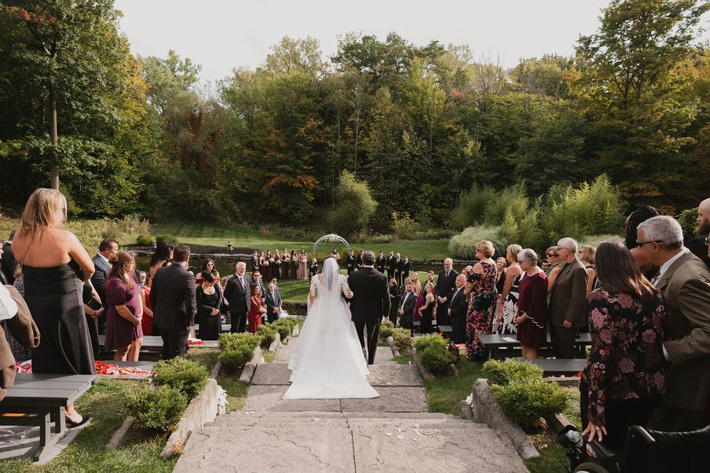 wedding ceremony in the terrace garden at avanti mansion
